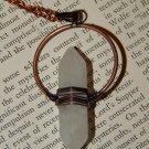 Genuine CLEAR QUARTZ Crystal Point Necklace - Copper Wire Wrapped Pendant with Quartz Crystal