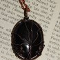 Genuine Black Agate Tree of Life Necklace - Copper Wire Wrapped Pendant with Agate Cabochon