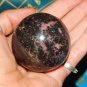 LARGE Genuine RHODONITE ORB - Genuine Rhodonite Gemstone Sphere - 48mm