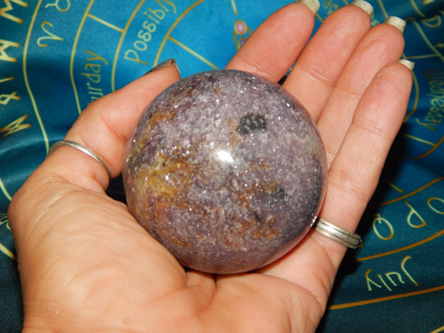 Large Genuine LEPIDOLITE ORB - Genuine Lepidolite Gemstone Sphere - 63mm Crystal