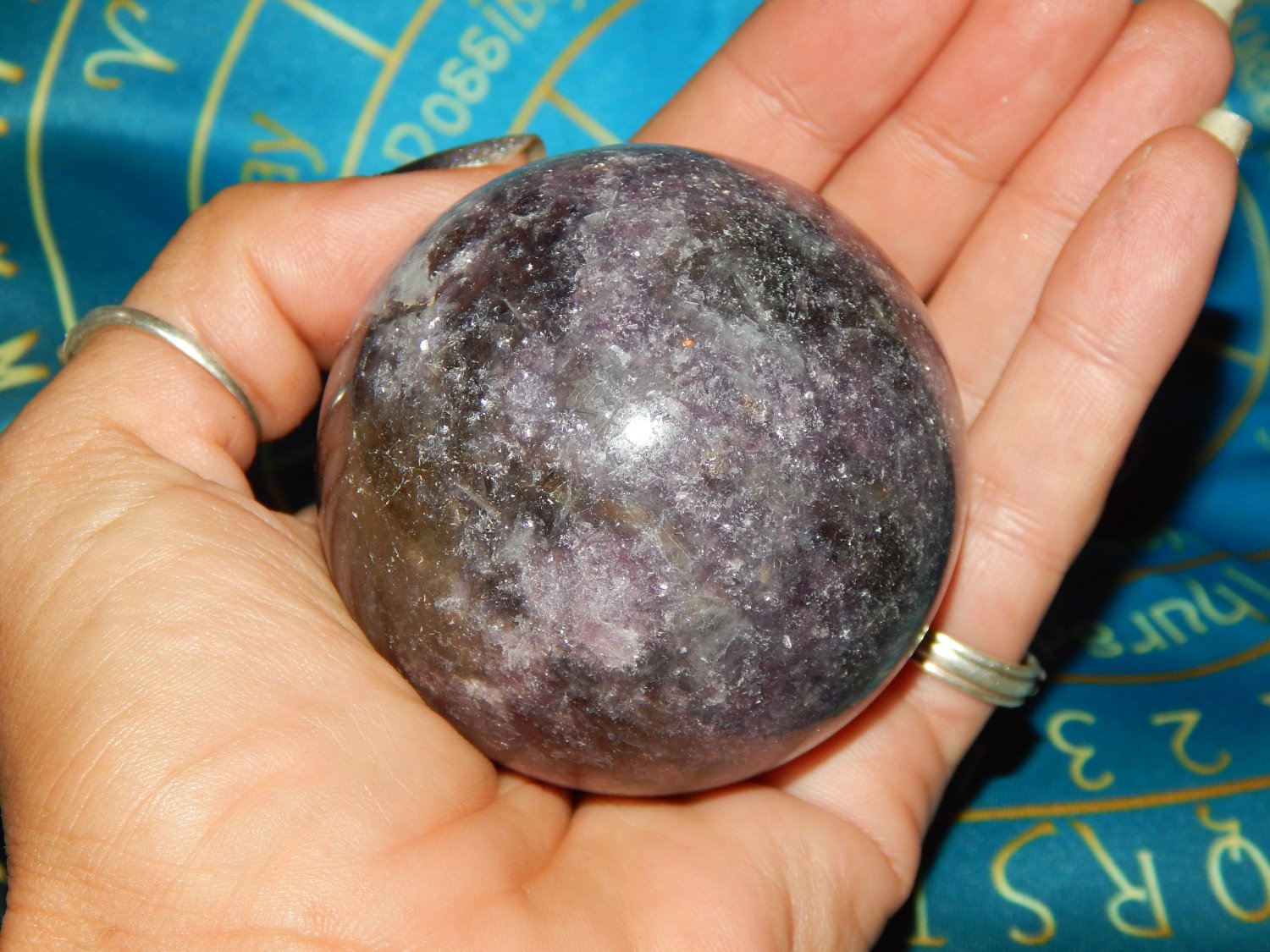 Large Genuine LEPIDOLITE ORB - Genuine Lepidolite Gemstone Sphere - 65mm Crystal