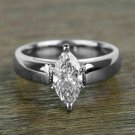 2.00Ct Marquise Cut D/VVS1 Solitaire Wedding Ring 14K White Gold Finish