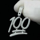 1.80Ct Round Cut D/VVS1 100 Logo Charm Pendant 14K White Gold Finish