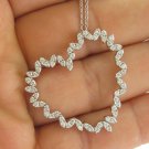 3.00Ct Round Cut Heart Shape White Gold Plated Pendant With Silver Chain