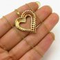 0.90Ct Round Cut Ruby Diamond Heart Pendant Necklace 14K Yellow Gold Over