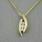 Beautiful 1.45Ct Round Cut Diamond 3-Stone Pendant 14k Yellow Gold Finish