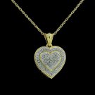 Valentine 0.80Ct Round Cut Diamond Heart Shape Pendant Yellow Gold Finish