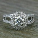 2.40Ct Round Cut Diamond Partywear Engagement Ring 14k White Gold Finish