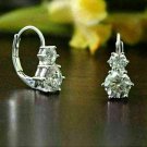VVS1/D 2.10Ct Round Cut Diamond Drop/Dangle Earrings 14K White Gold Finish