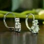 VVS1/D 2.10Ct Round Cut Diamond Drop/Dangle Earrings 14K White Gold Finish