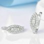 D/VVS1 2.00Ct Round Cut Diamond Huggie Hoop Earrings 14K White Gold Finish