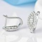 D/VVS1 2.00Ct Round Cut Diamond Huggie Hoop Earrings 14K White Gold Finish
