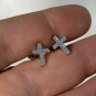 2.10Ct Cross Shape VVS1/D Diamond Stud Earring 14K White Gold Finish
