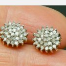 14K Yellow Gold Finish 1.75Ct Round Cut Diamond Cluster Stud Earrings