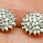 14K Yellow Gold Finish 1.75Ct Round Cut Diamond Cluster Stud Earrings