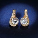 2.75Ct Round Cut Diamond Twisted Stud Earrings 18K Yellow Gold Finish
