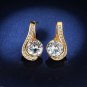2.75Ct Round Cut Diamond Twisted Stud Earrings 18K Yellow Gold Finish