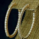 Hoop Earrings 1.00 CT Round-Cut Diamond 14K Rose Gold Over Snap Closure