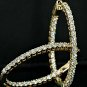 Hoop Earrings 1.00 CT Round-Cut Diamond 14K Rose Gold Over Snap Closure