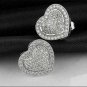 Valentine 1.00Ct Round Cut Diamond Heart Earrings 14K White Gold Finish