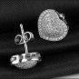 Valentine 1.00Ct Round Cut Diamond Heart Earrings 14K White Gold Finish