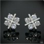 0.80Ct Round Cut VVS1/D Diamond Push Back Earrings 14K White Gold Finish