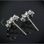 0.80Ct Round Cut VVS1/D Diamond Push Back Earrings 14K White Gold Finish