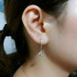 D/VVS1 1.55Ct Round Cut Diamond Dangle Earrings 14K White Gold Finish