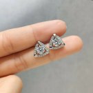 2.10Ct Round Cut Diamond Push Back Halo Stud Earrings 14K White Gold Over