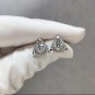 2.10Ct Round Cut Diamond Push Back Halo Stud Earrings 14K White Gold Over