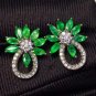 1.50Ct Marquise Emerald & Diamond 14K White Gold Over Stud Earrings