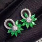 1.50Ct Marquise Emerald & Diamond 14K White Gold Over Stud Earrings
