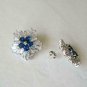2.00Ct Pear Cut Blue Sapphire Flower Stud Earrings 14k White Gold Over