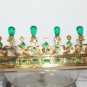 Victorian Inspired 16.25ct rose cut diamond emerald 925 silver Tiara