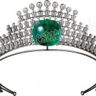 18.15Ctw ROSE CUT DIAMOND EMERALD ANTIQUE VICTORIAN LOOK 925 SILVER TIARA