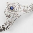 Victorian inspired 7.50ct Rose cut Diamond Blue Sapphire 925 silver Tiara