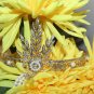 15.41cts ROSE CUT DIAMOND PEARL ANTIQUE VICTORIA LOOK 925 SILVER TIARA