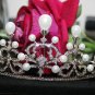 8.10Ctw Rose Cut Diamond Pearl Victorian Look 925 Silver Wedding Tiara