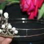 8.10Ctw Rose Cut Diamond Pearl Victorian Look 925 Silver Wedding Tiara