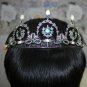 7.50ct Rose Cut Diamond Antique Look Silver Pearl Emerald Gemstone Tiara