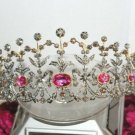 10.78ct Rose Cut Diamond Antique Look 925 Silver Tourmaline Gemstone Tiara