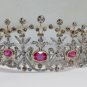 10.78ct Rose Cut Diamond Antique Look 925 Silver Tourmaline Gemstone Tiara