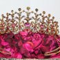 10.78ct Rose Cut Diamond Antique Look 925 Silver Tourmaline Gemstone Tiara