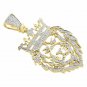 2.15Ctw D/VVS1 Yellow Gold Lion King Crown Charm Pendant