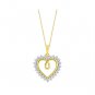 Valentine Round Cut Diamond 14k Yellow Gold Finish Hearts Pendant With Chain