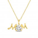 D/VVS1 14k Yellow Gold Over Solitaire Round Cut MOM Gift Pendant With Chain