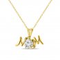 D/VVS1 14k Yellow Gold Over Solitaire Round Cut MOM Gift Pendant With Chain
