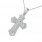 3.1Ct Round Cut D/VVS1 Jesus Cross Pendant Necklace White Gold Finsh W Chain
