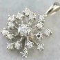 D/VVS1 1.35Ct Round Cut Cluster Pendant 14k White Gold Plated Pendant