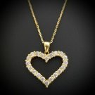 14k Yellow Gold Over Sterling Silver Diamond Heart Pendant Necklace W Chain